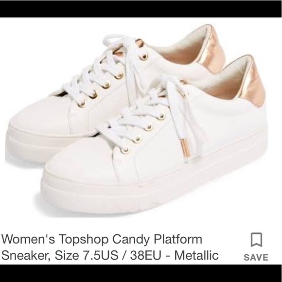 white and gold platform sneakers